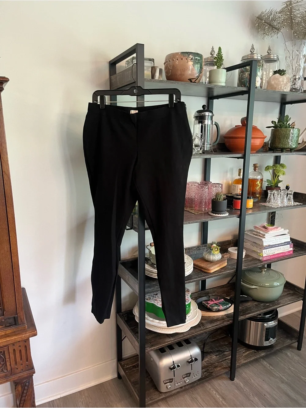 J. Crew Women’s 12 Black Pixie Ankle Legging Dress Pants Back Seam Side Zip EUC